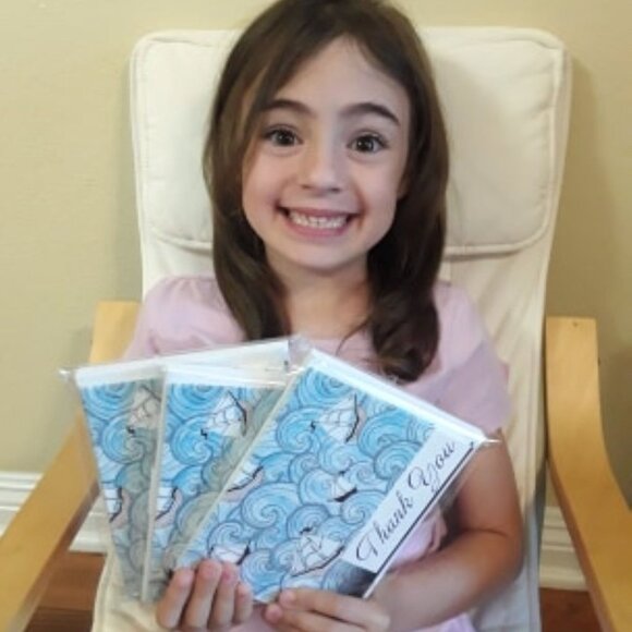 Unique Custom Printed "Thank You" Cards, Ocean - Picture 5 of 6